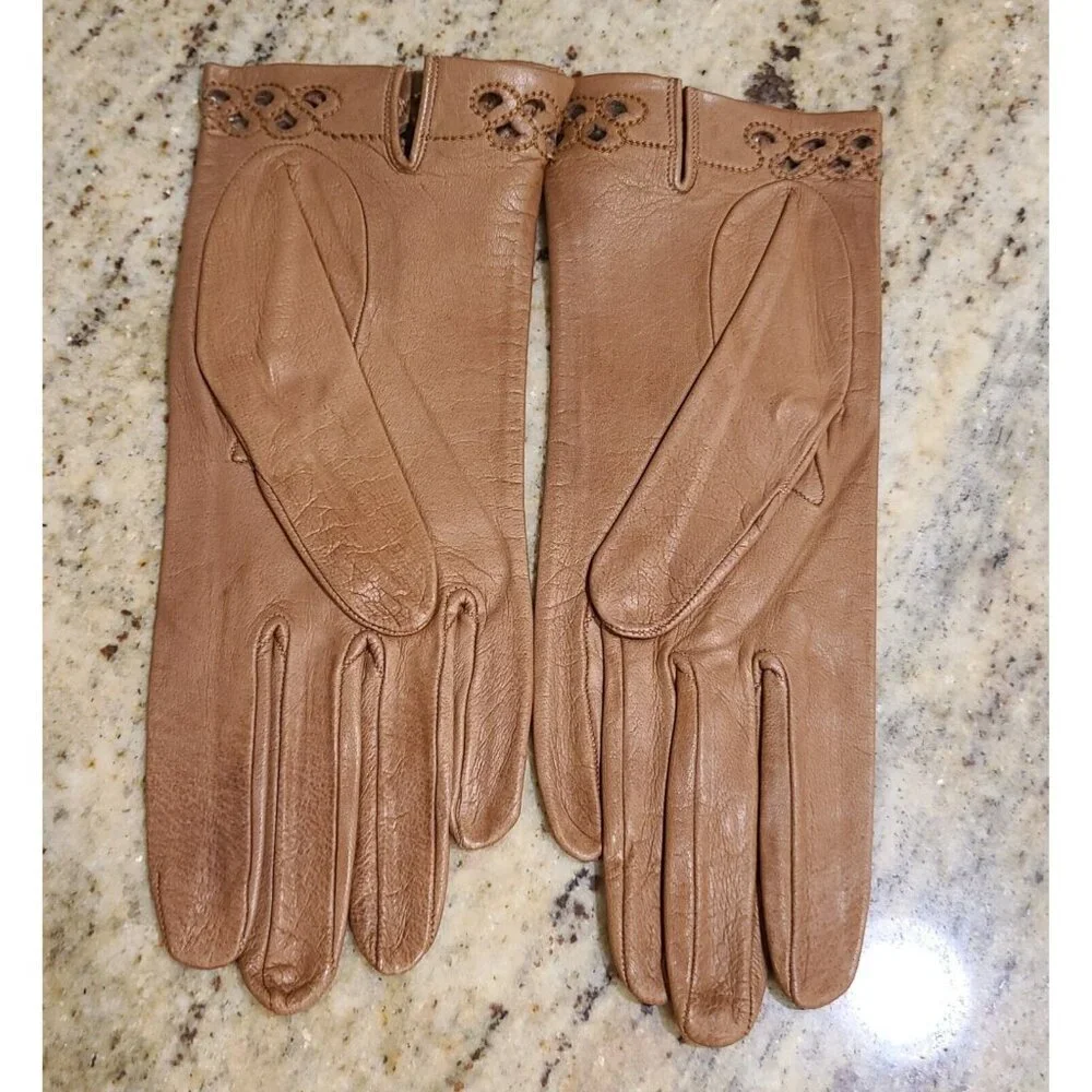 New! Vintage Size S Tan Soft Leather Formal 8.5
